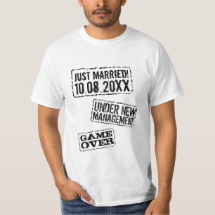 Camisa engraçada do recem casados com data de casa
