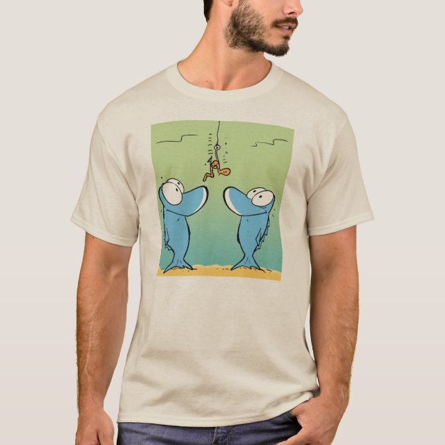 Camisa engraçada dos desenhos animados da pesca (Frente)