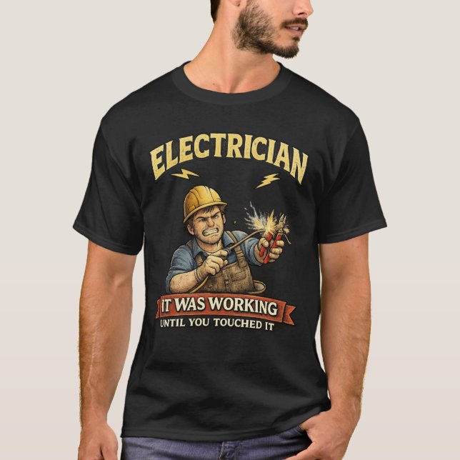 Camisa Engraçada Eletricista Funcionava (Frente)