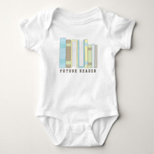 Camisa engraçada futura da pilha de livro do beb