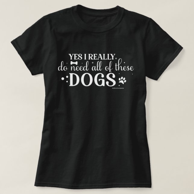 Camisa Engraçada para Amantes de Cachorros - Todos (Frente do Design)