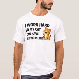 Camisa engraçada para amantes de gatos - Eu trabal