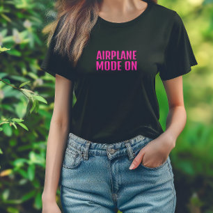 Camisa engraçada para caminhada modo avião ativado