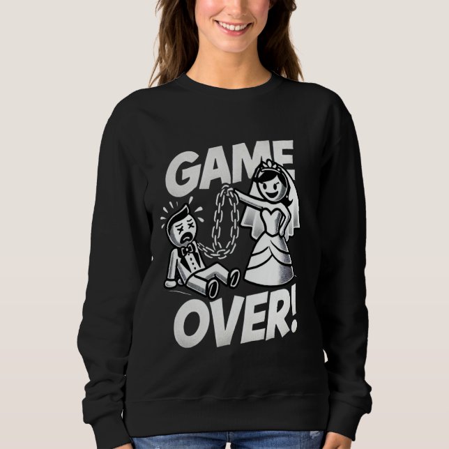 Camisa engraçada para o noivo 'Game Over' para des (Frente)
