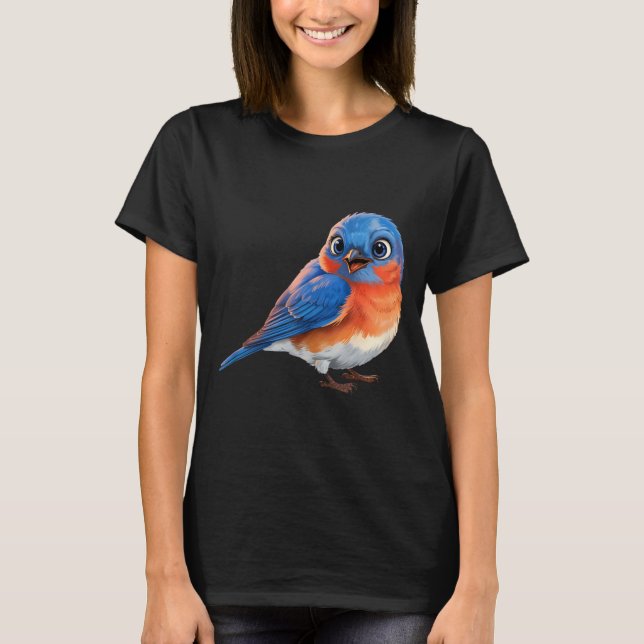 Camisa Engraçada Pássaro Azul Oriental Amantes de  (Frente)