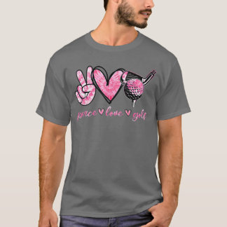 Camisa engraçada Paz Amor Golf Jogador Amantes do 