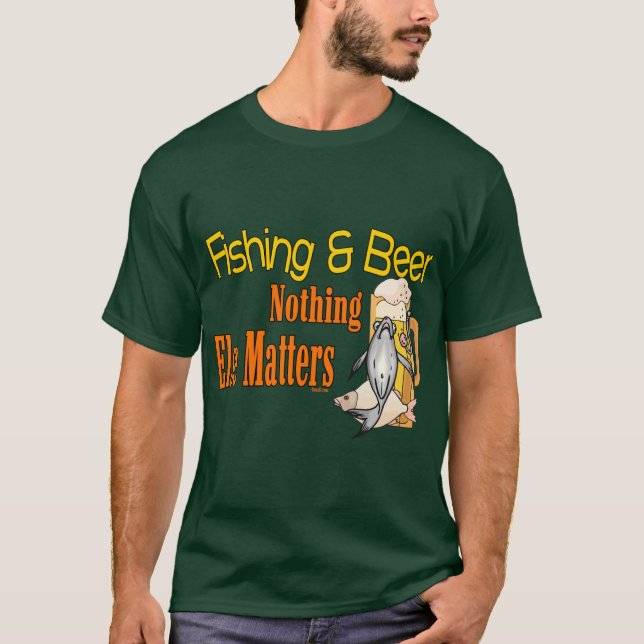 Camisa Engraçada Pesca Humor Cerveja (Frente)