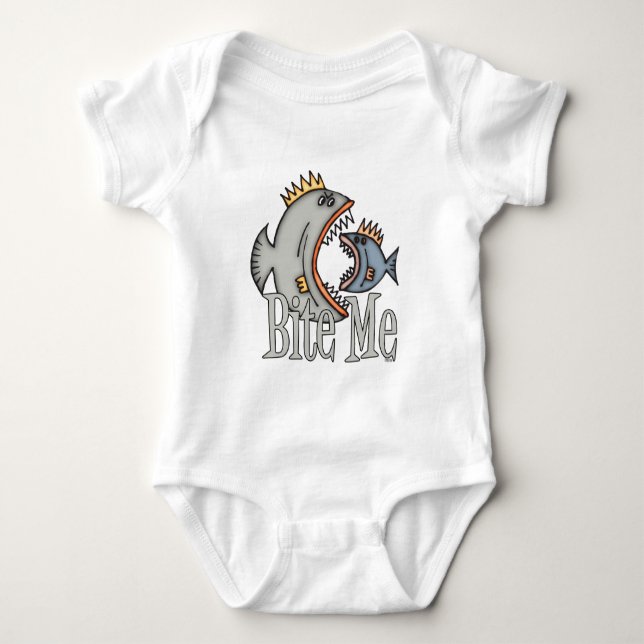 Camisa Engraçada Pesca Humor Pesca Me Morde (Frente)