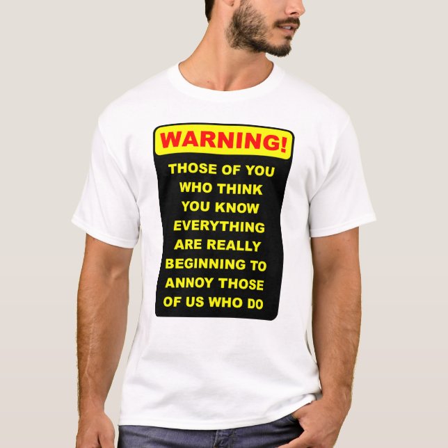 Camisa engraçada Sabichão Irritante (Frente)