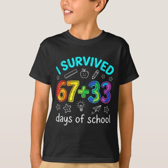 Camisa Engraçada Sobreviveu 100 Dias 67 Meme (Frente)