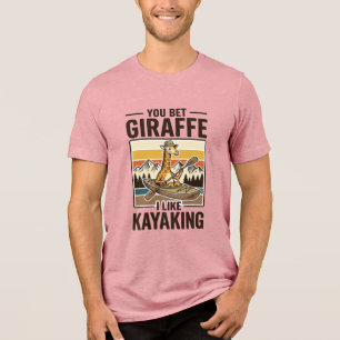 Camisa engraçada vintage de caiaque de girafa Desi