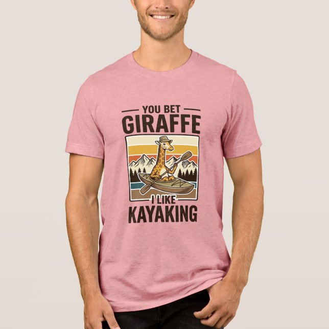 Camisa engraçada vintage de caiaque de girafa Desi (Frente)