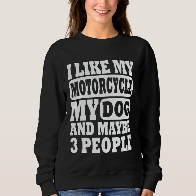 Camisa Engraçado Eu gosto da minha moto, cachorro  (Frente)
