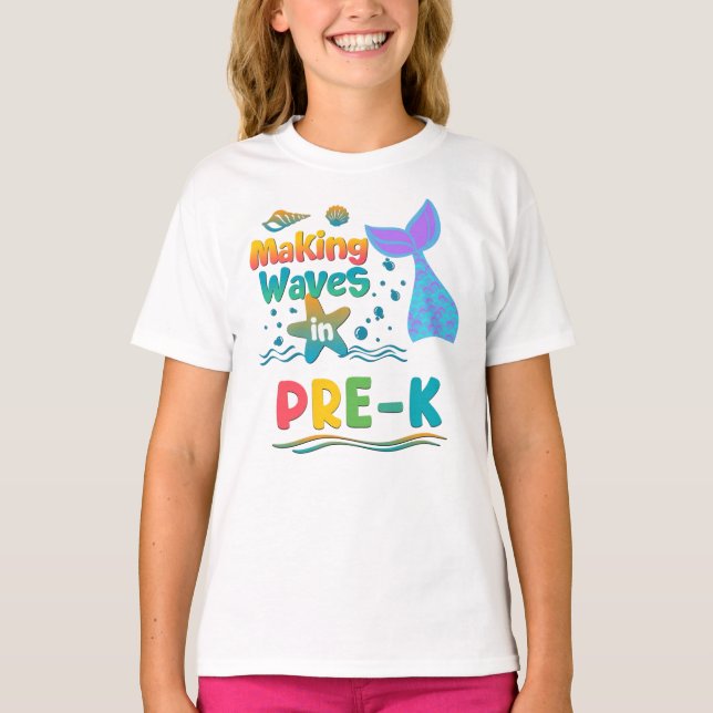 Camisa Escolar Making Waves Pré-K a 2º Ano Menina (Frente)