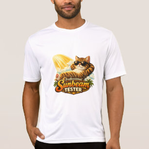 Camisa Esportiva Gato Engraçado Testador de Raio d