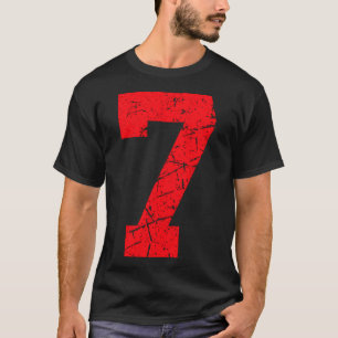 Camisa Esportiva Vintage Vermelha Número da Sorte