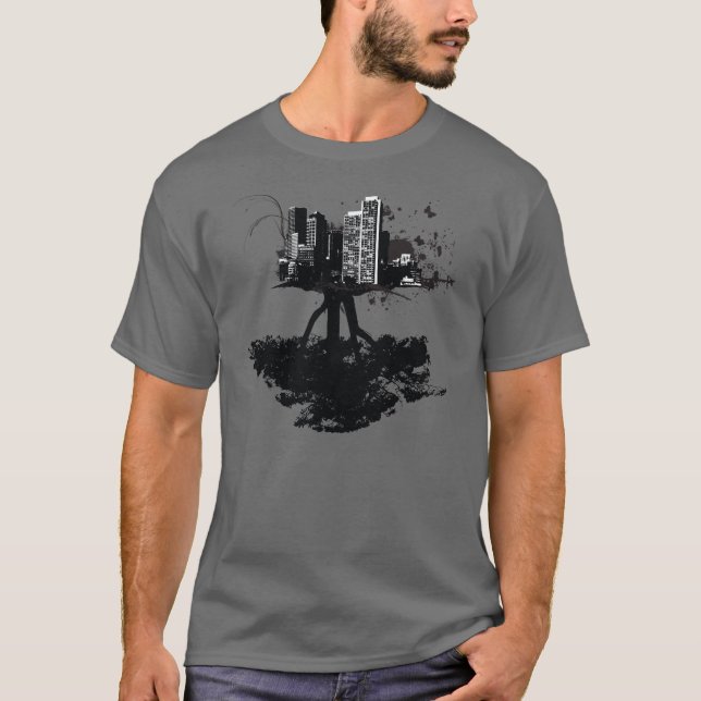 Camisa estelar da cidade da árvore da tinta (Frente)