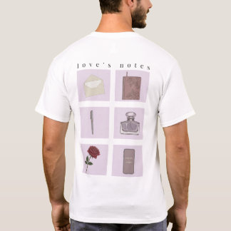 Camisa Estética Romântica Notas do Amor