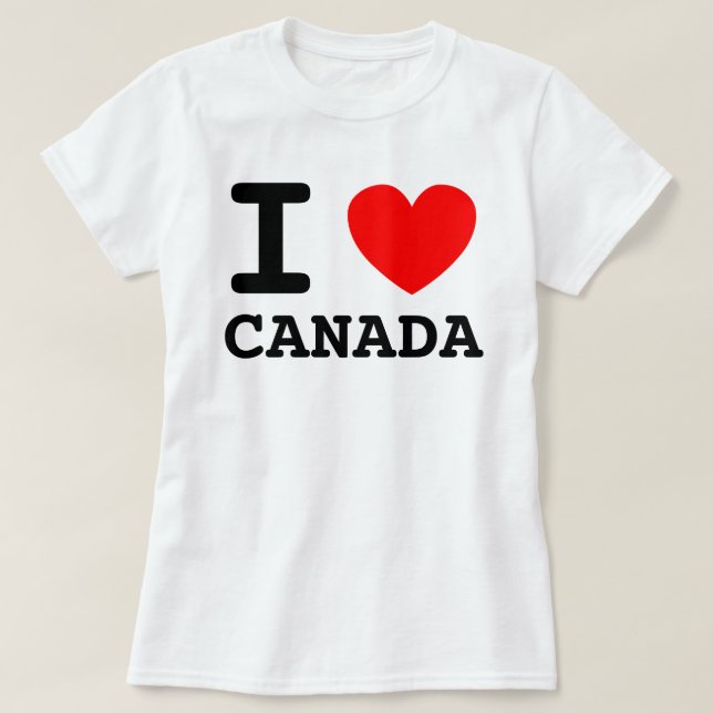 Camisa Eu Amo Canadá (Frente do Design)