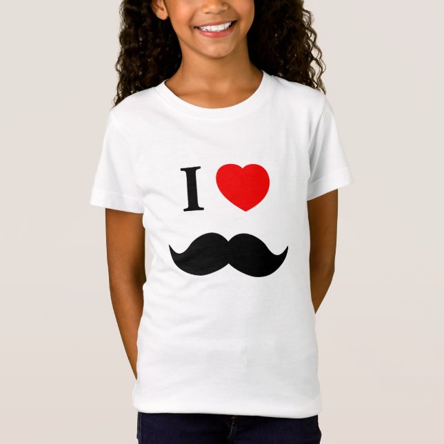 camisa eu amo o Moustache (Frente)