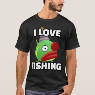 Camisa Eu Amo Pescar Peixe Palhaço Toontown