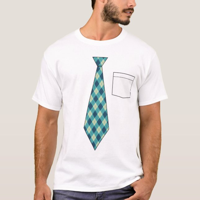 Camisa falsificada engraçada da gravata de Argyle (Frente)