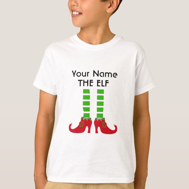 Camisa Familiar Personalizada, Elfo de Natal Engra (Frente)