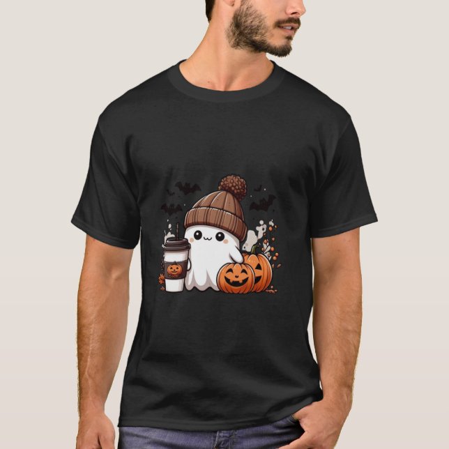 Camisa Fantasma Bonita Cai Pumpkin Tshirt Café (Frente)