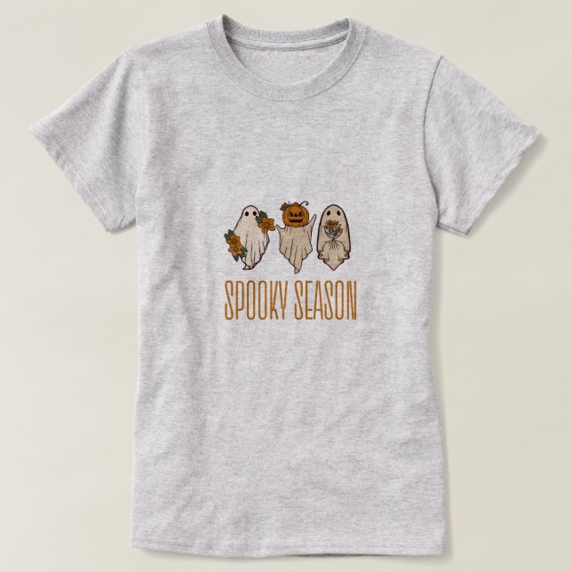 Camisa Fantasma de SpookySeason - Víbias de Hallow (Frente do Design)