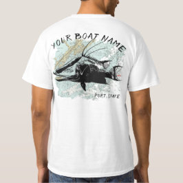 Camisa feita sob encomenda do nome do barco do