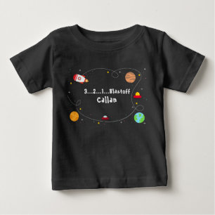 Camisa Feliz Aniversário 3...2...1...Blastoff