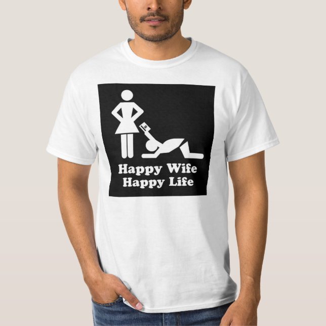 Camisa feliz da vida da esposa feliz (Frente)
