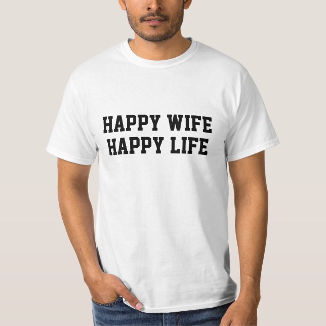 Camisa feliz da vida da esposa feliz (Frente)