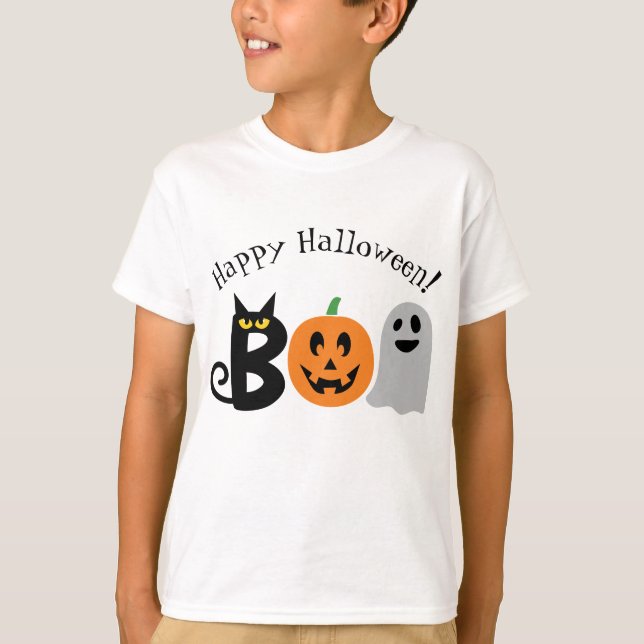 Camisa Feliz de Halloween Boo Kids (Frente)