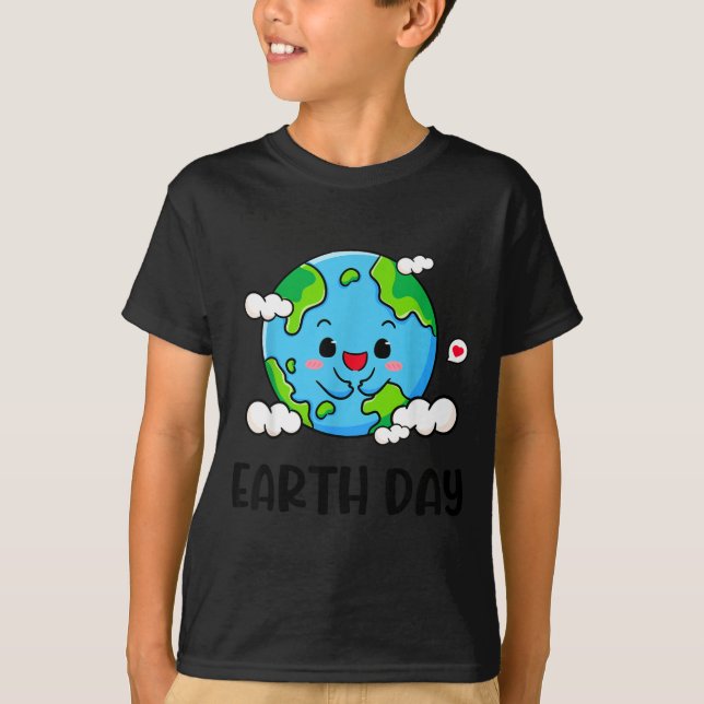 Camisa Feliz Dia da Terra Terra Fofa Dia da Terra  (Frente)