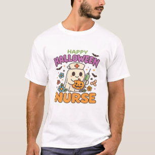 Camisa Feliz Dia das Bruxas Enfermeira Roupa Médic
