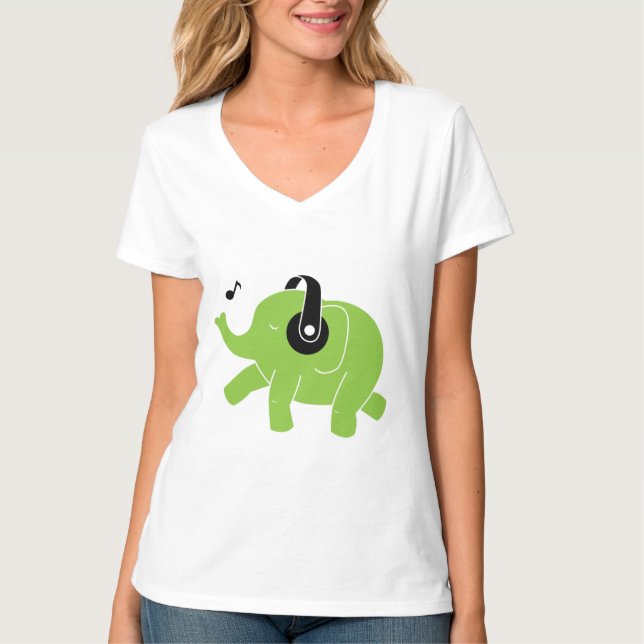 Camisa feliz do elefante da dança (Frente)
