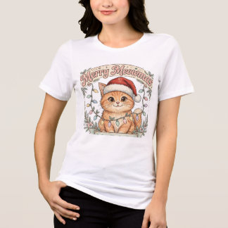 Camisa Feliz Meowmas - Camisa de Gato de Natal Fof