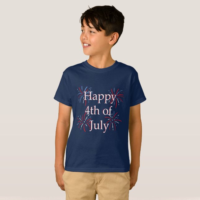 Camisa Feliz Quatro para Crianças (Frente Completa)