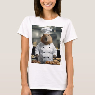 Camisa Feminina Capivara Chef Engraçado