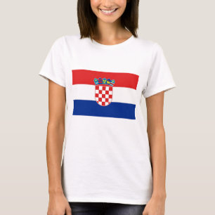 Camisa feminina com bandeira da Croácia