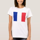Camisa feminina com bandeira da França<br><div class="desc">Mostre seu orgulho francês com nossa camiseta feminina exclusiva, com a bandeira da França! Feito com muita atenção aos detalhes, esta camiseta é mais do que uma simples peça de na moda; é uma celebração da cultura e da herança francesas. O vibrante design exibe com destaque a icônica bandeira francesa,...</div>