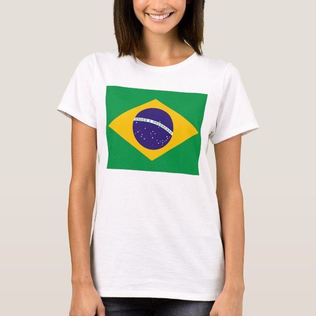 Camisa feminina com bandeira do Brasil (Frente)
