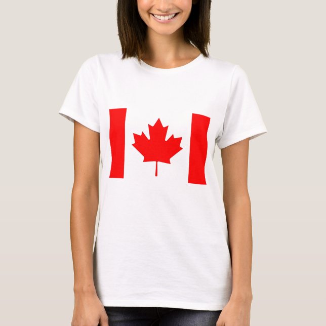 Camisa feminina com bandeira do Canadá (Frente)