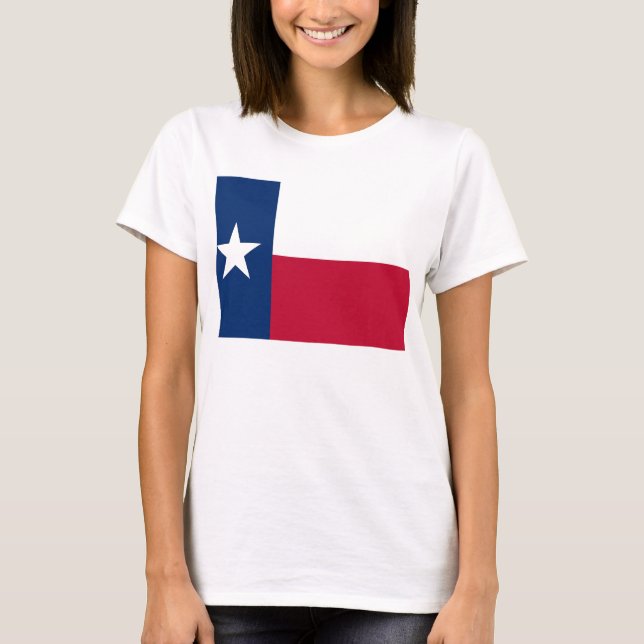 Camisa feminina com bandeira do estado do Texas (Frente)
