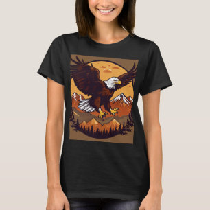camisa feminina com design de águia na frente