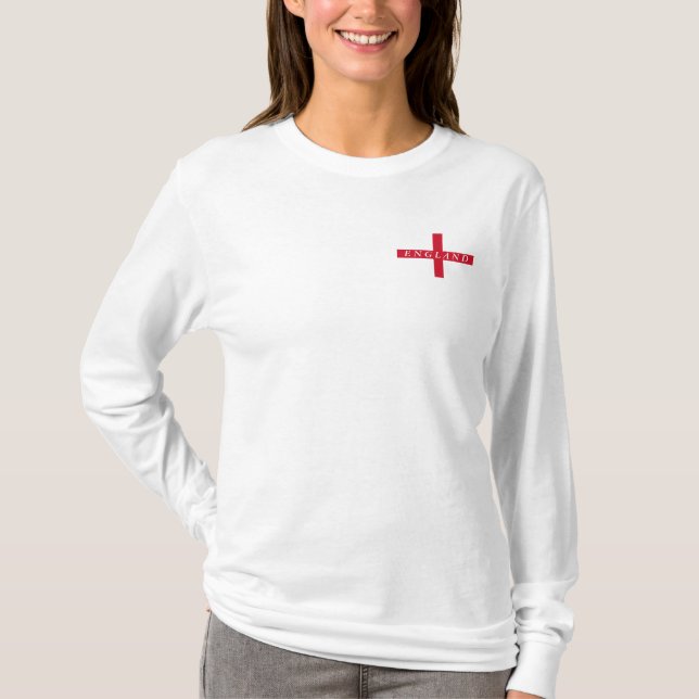 Camisa Feminina da Bandeira da Inglaterra (Frente)