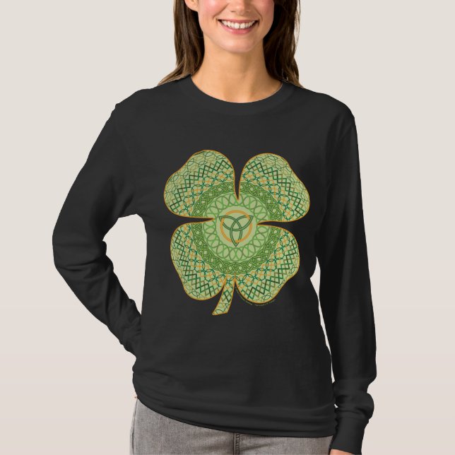Camisa Feminina Dark Celtic Shamrock (Frente)
