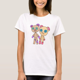 Camisa Feminina de Ursos em Patchwork Marrom
