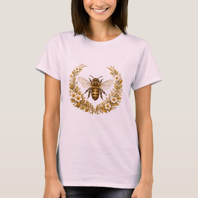 Camisa Feminina Estilo Vintage Abelha (Frente)